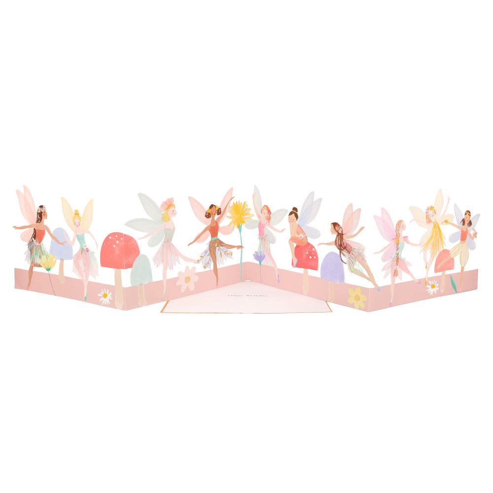 Tarjeta - acordeón hadas (happy birthday)