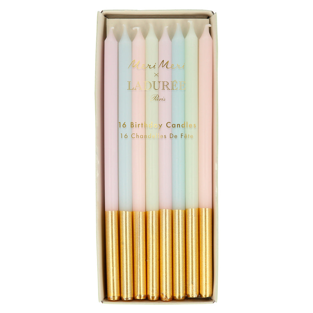 Velas largas con dorado Ladurée Paris