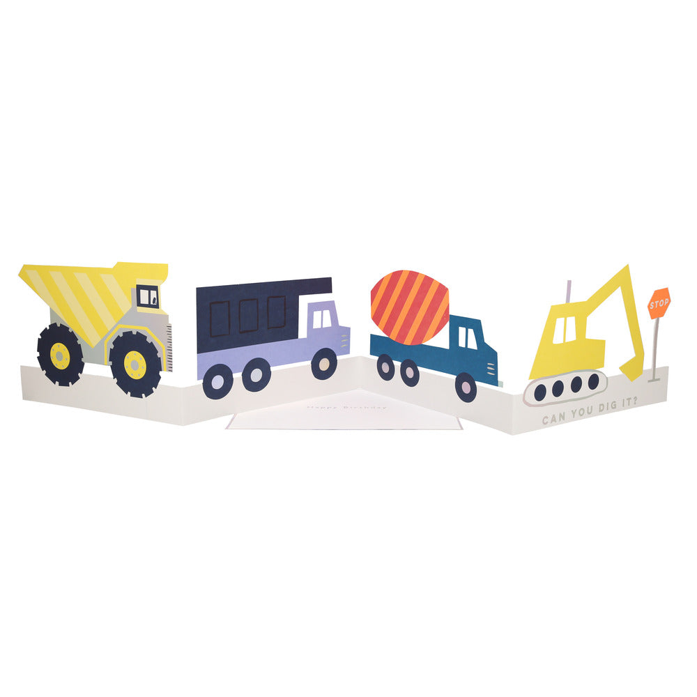 Tarjeta - acordeón construcción (happy birthday)
