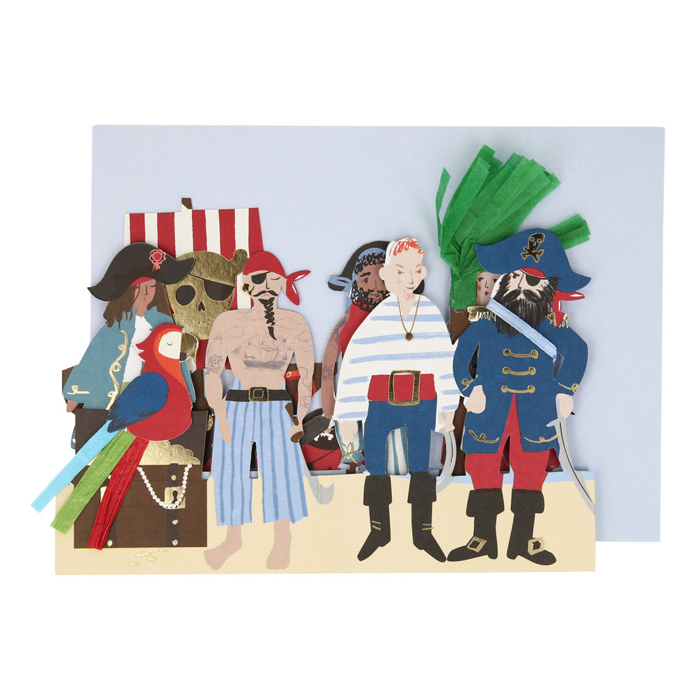 Tarjeta - acordeón piratas (happy birthday)