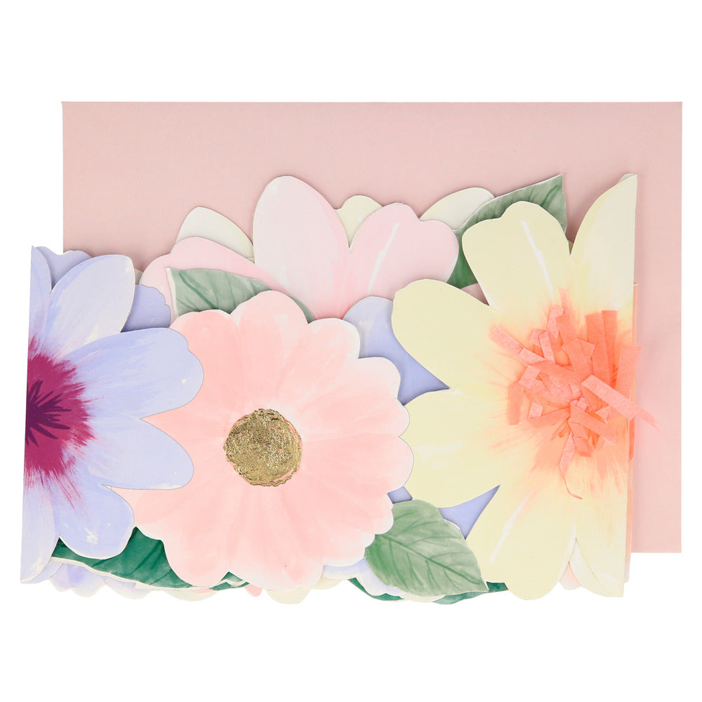Tarjeta - acordeón flores (happy birthday)