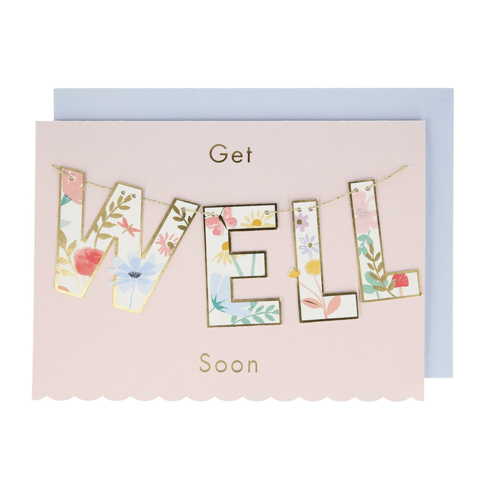 Tarjeta - guirnalda "Get well soon"