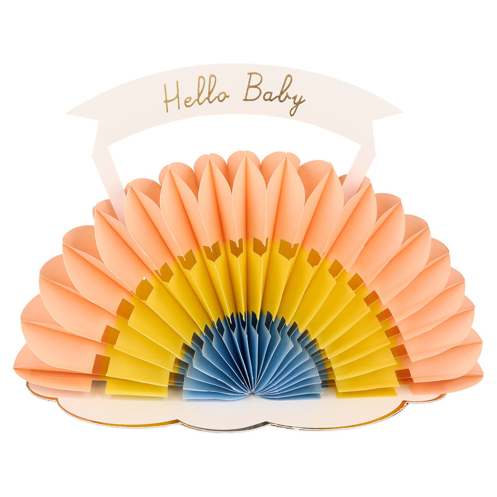 Tarjeta - honeycomb arcoiris (new baby)