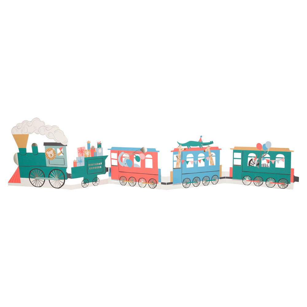 Tarjeta - acordeón trenes(happy birthday)