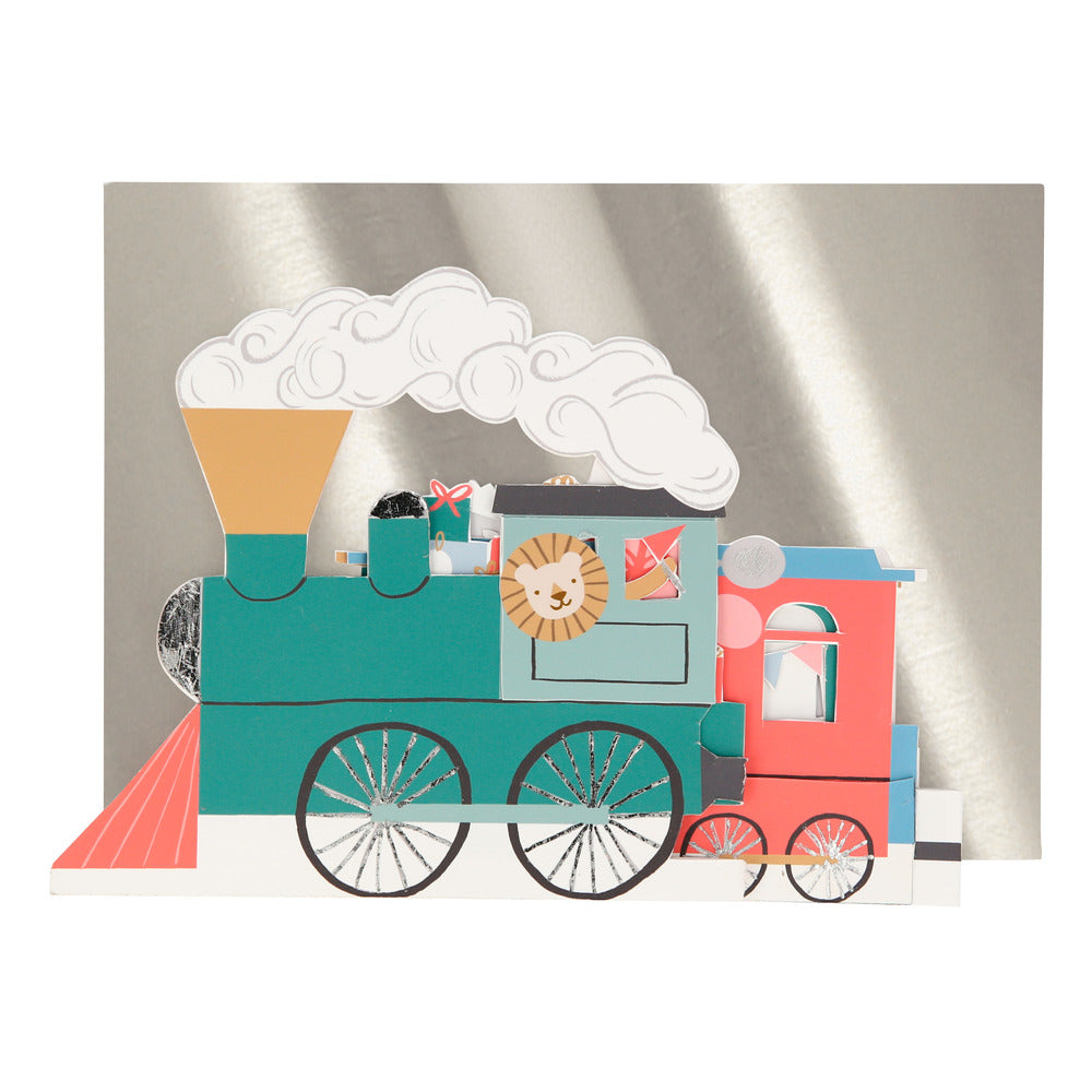 Tarjeta - acordeón trenes(happy birthday)