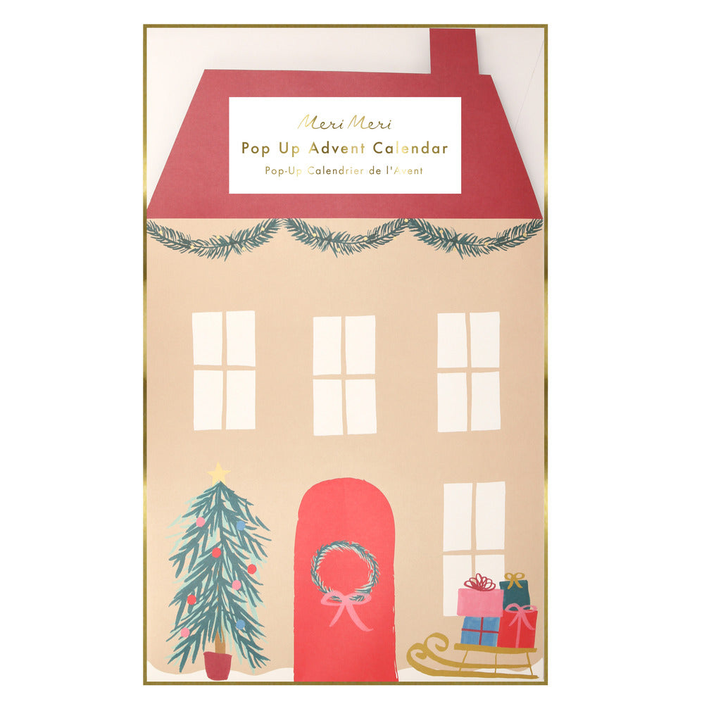 Calendario de adviento - casa de Santa pop-up