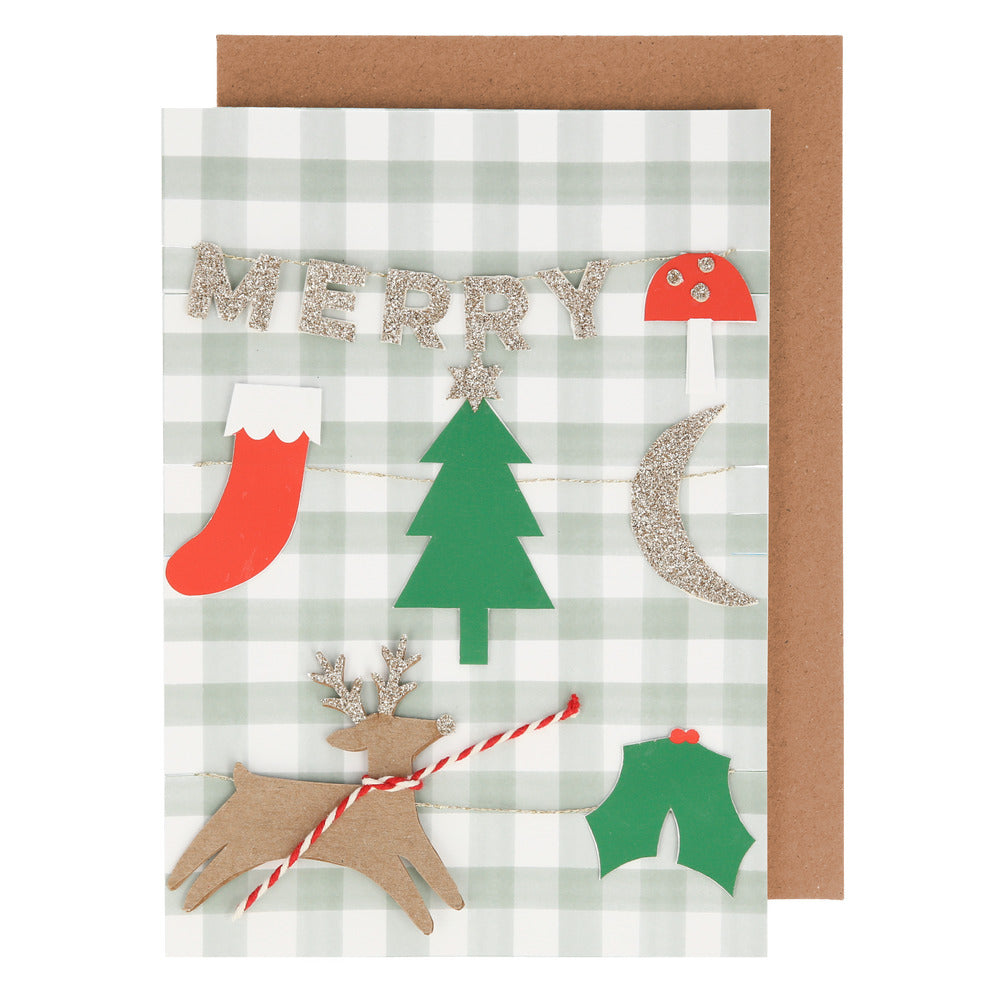 Tarjeta de saludo - guirnalda Navidad