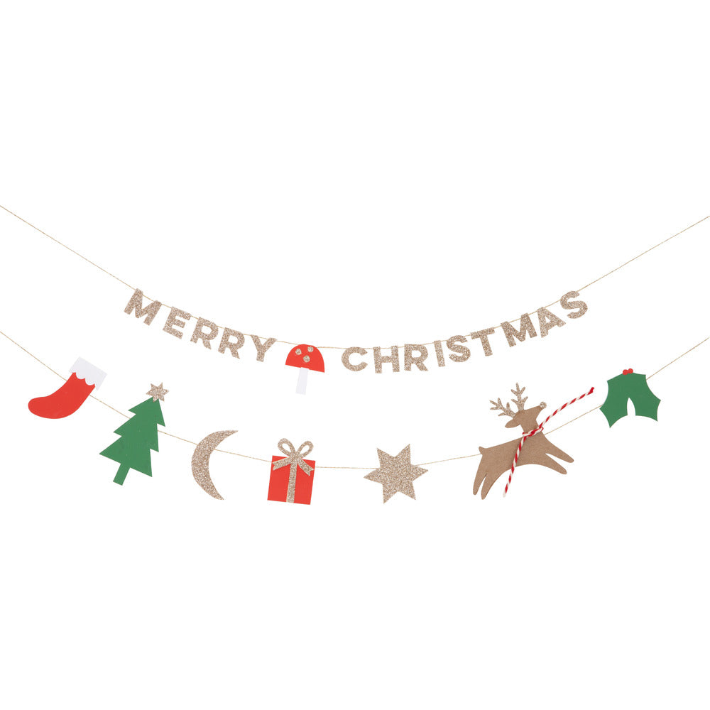 Tarjeta de saludo - guirnalda Navidad