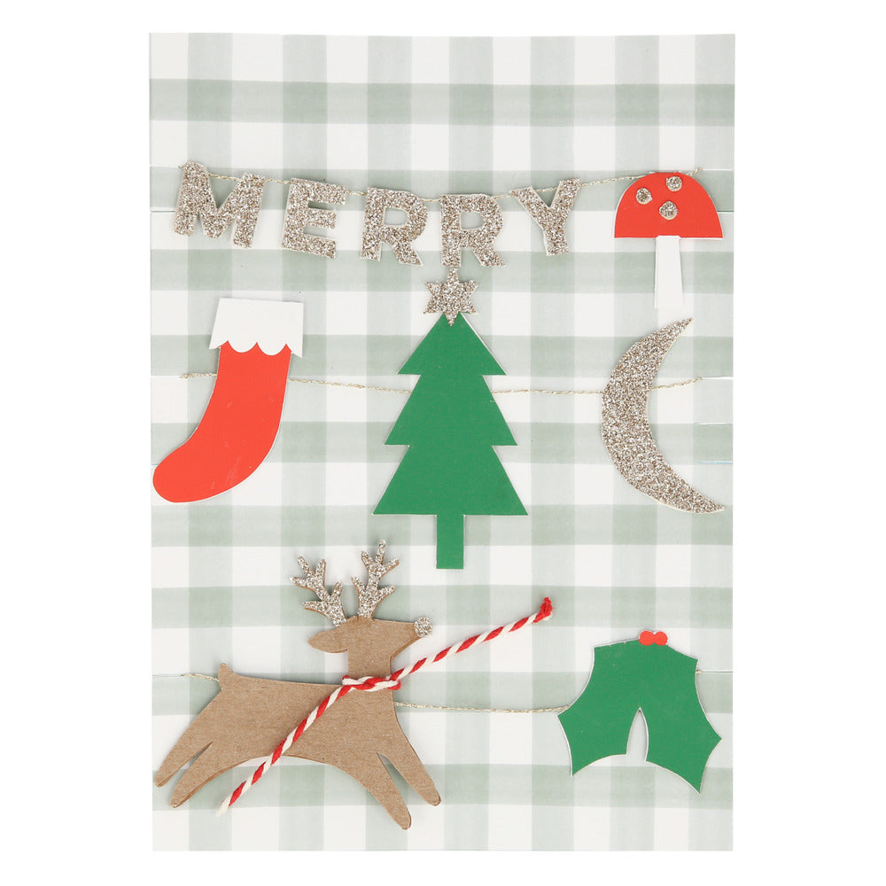 Tarjeta de saludo - guirnalda Navidad
