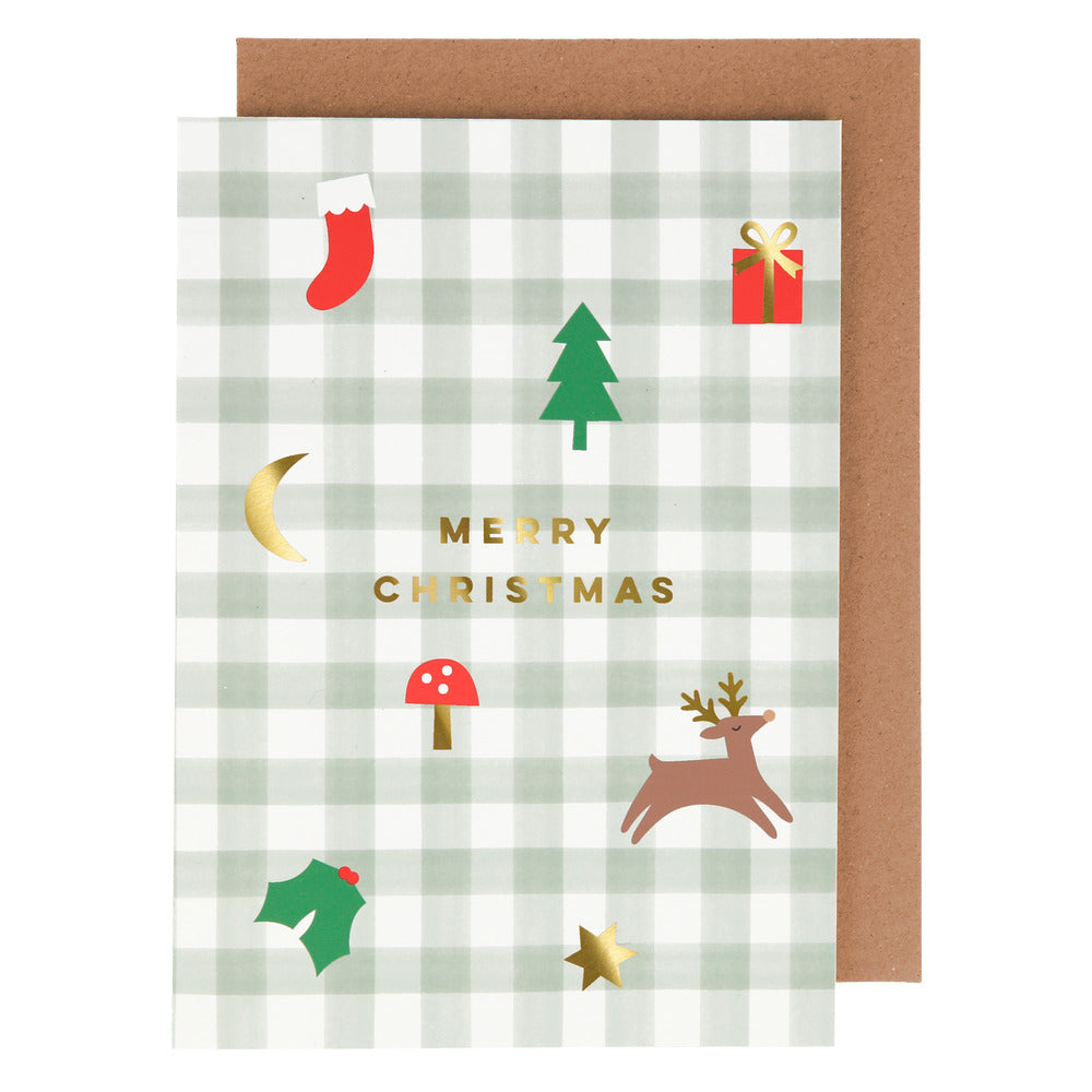 Tarjeta de saludo - guirnalda Navidad