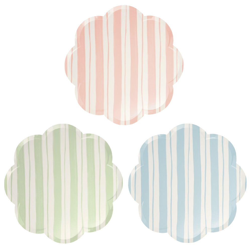 Platos con rayas pastel - grandes