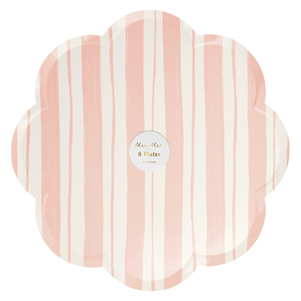 Platos con rayas pastel - grandes