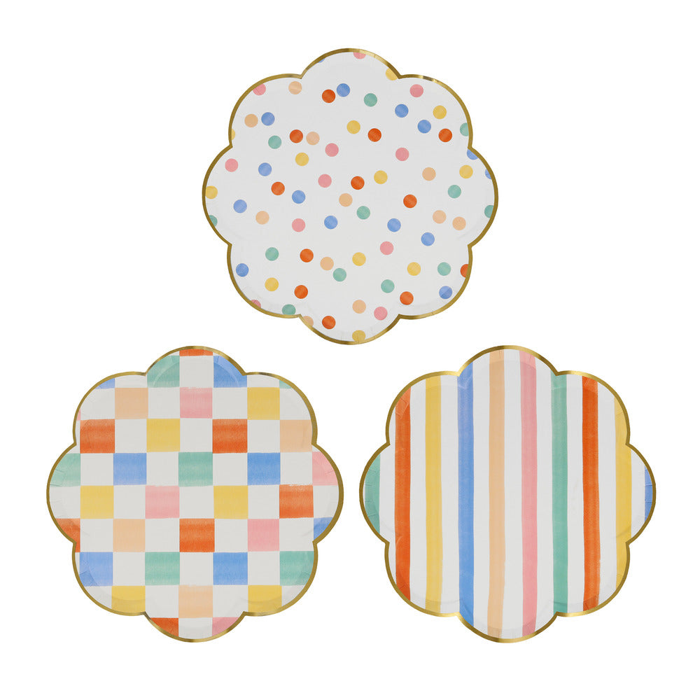 Platos patrones de colores - medianos