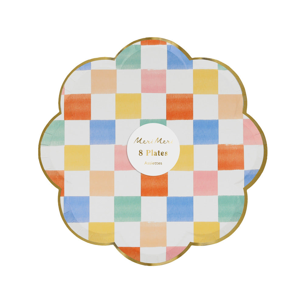 Platos patrones de colores - medianos