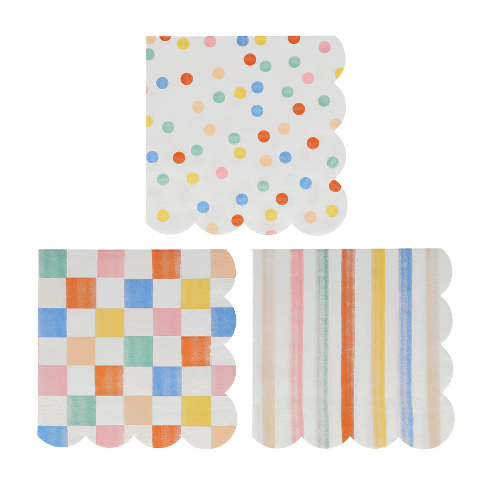 Servilletas patrones de colores - grandes