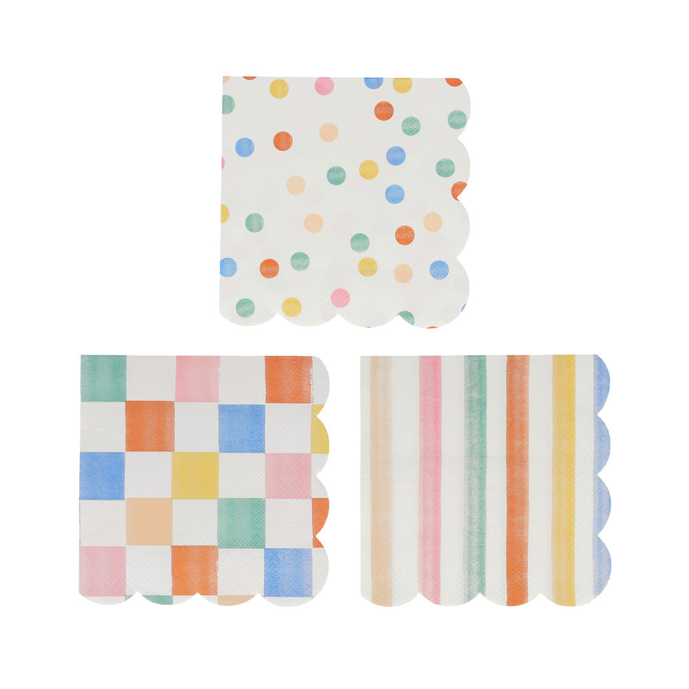 Servilletas patrones de colores - pequeñas