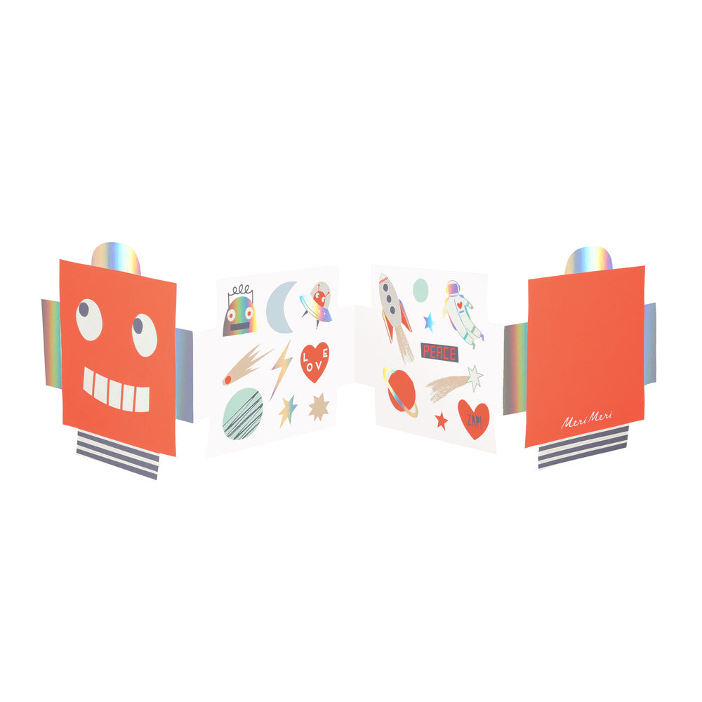 Set tarjetas de la amistad - robots (12 unidades)