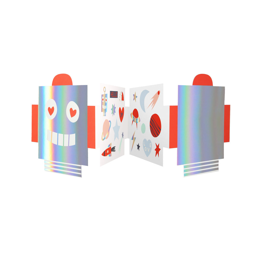 Set tarjetas de la amistad - robots (12 unidades)