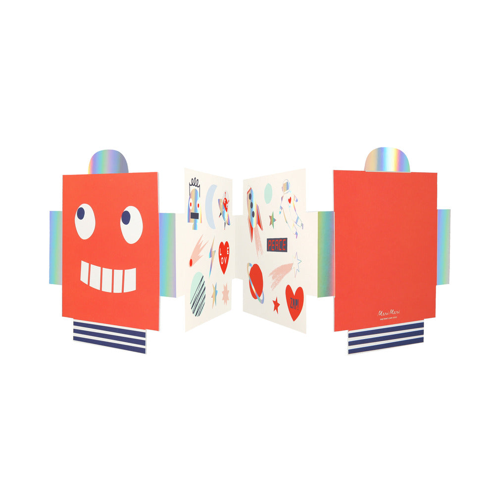 Set tarjetas de la amistad - robots (12 unidades)