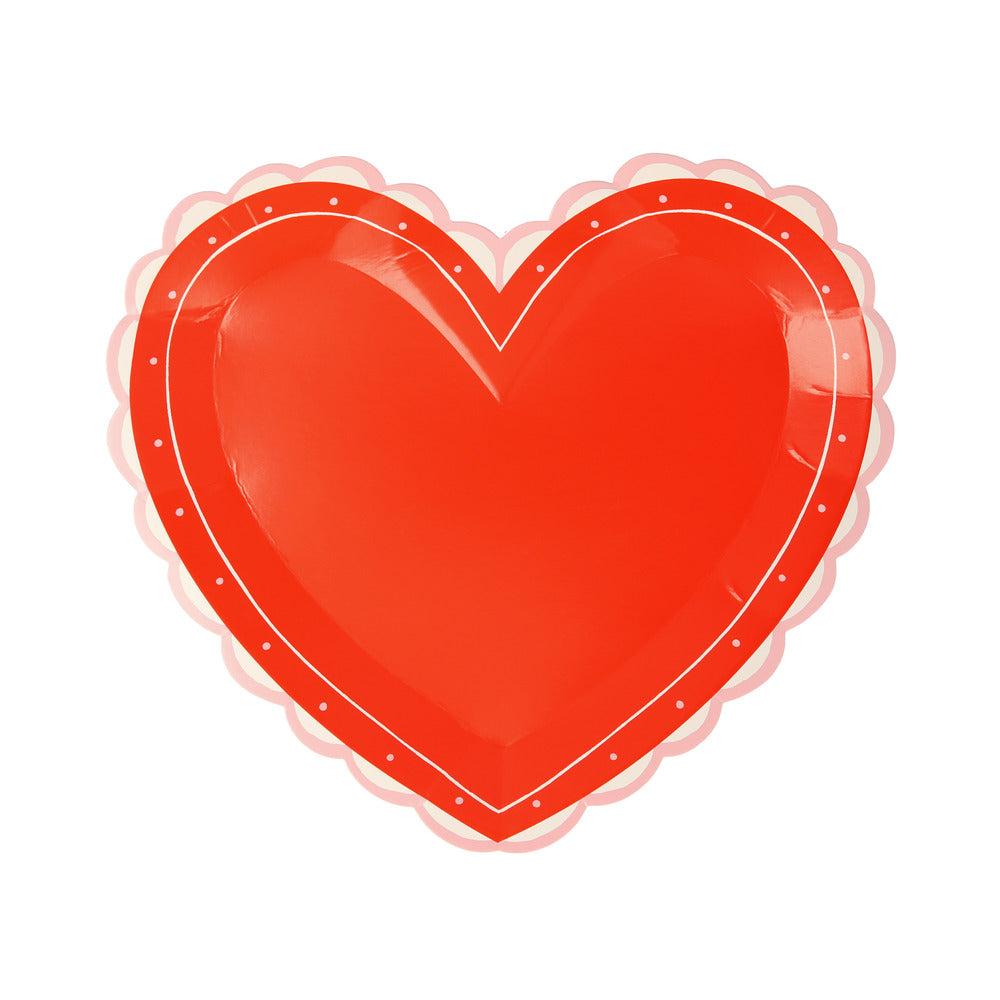 Platos con forma de corazón y orilla de encaje - pequeños