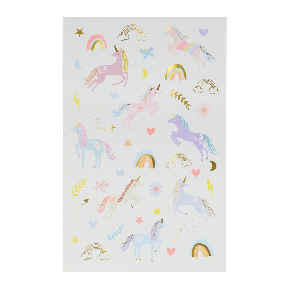 Hojas de tatuajes - unicornios (2 hojas)