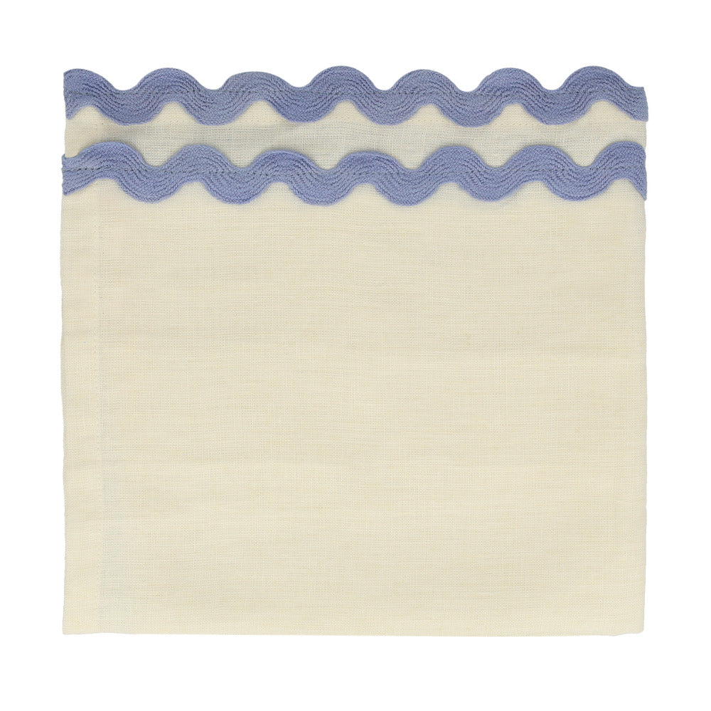 Servilletas de tela - lino crudo con orilla multicolor
