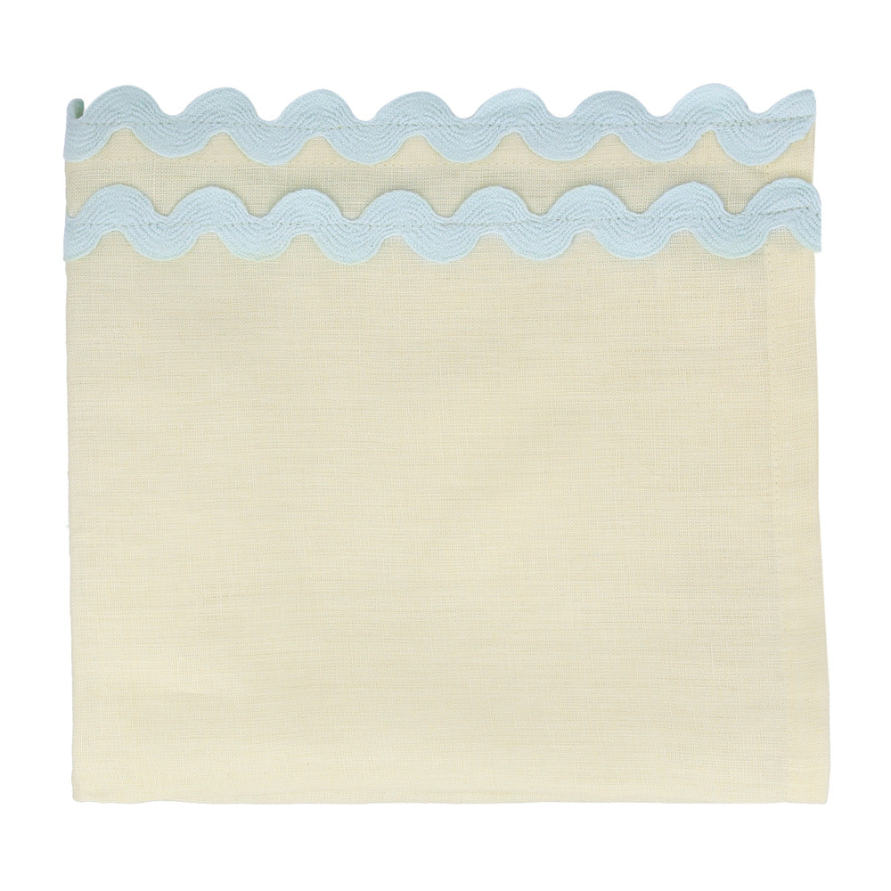 Servilletas de tela - lino crudo con orilla multicolor