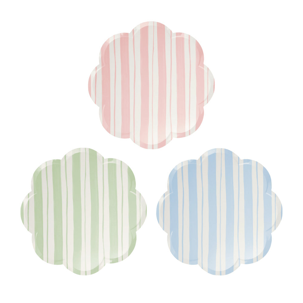 Platos con rayas pastel - medianos