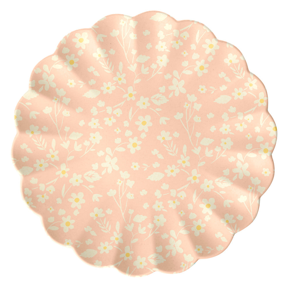 Platos de fibra de bambú flores - grandes