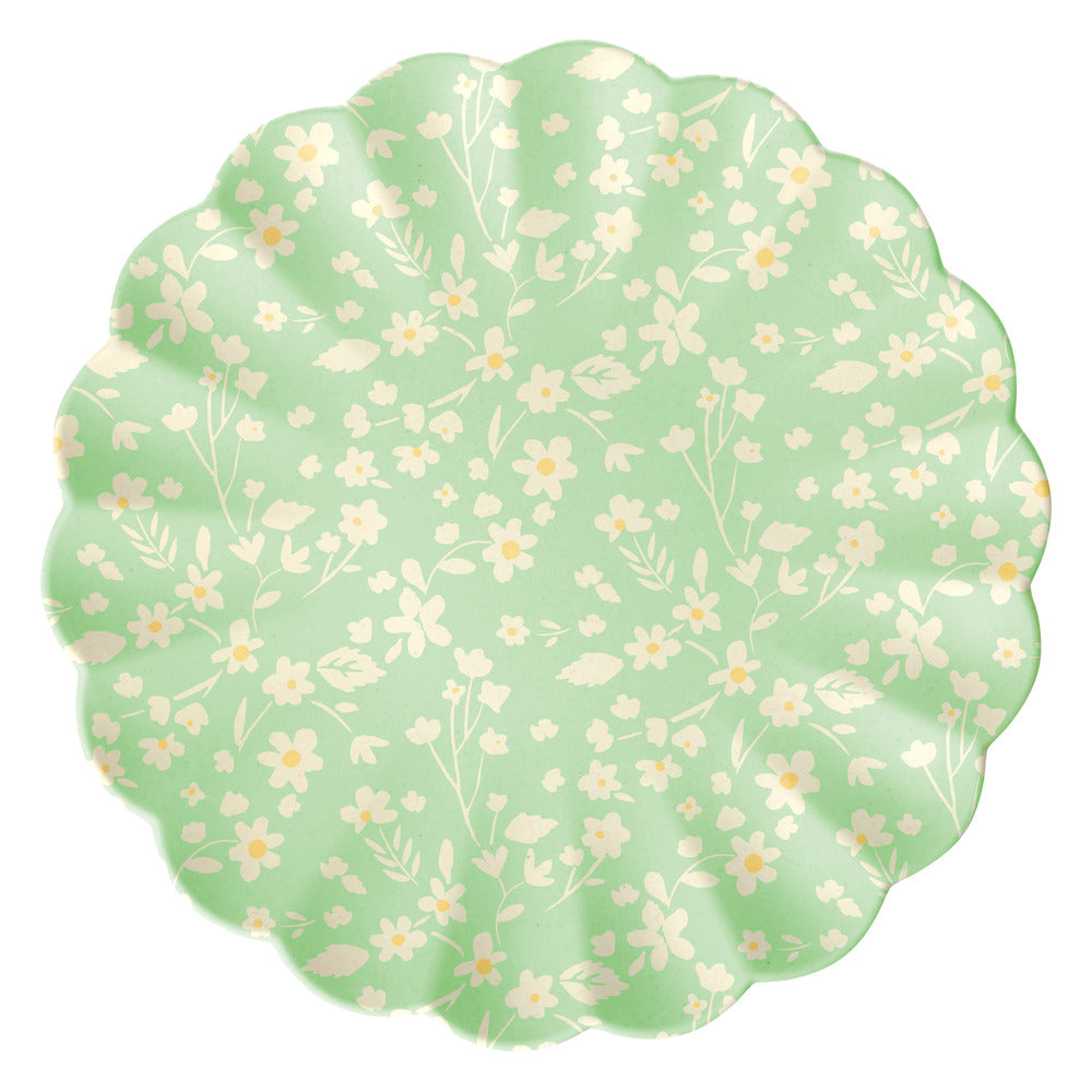 Platos de fibra de bambú flores - grandes