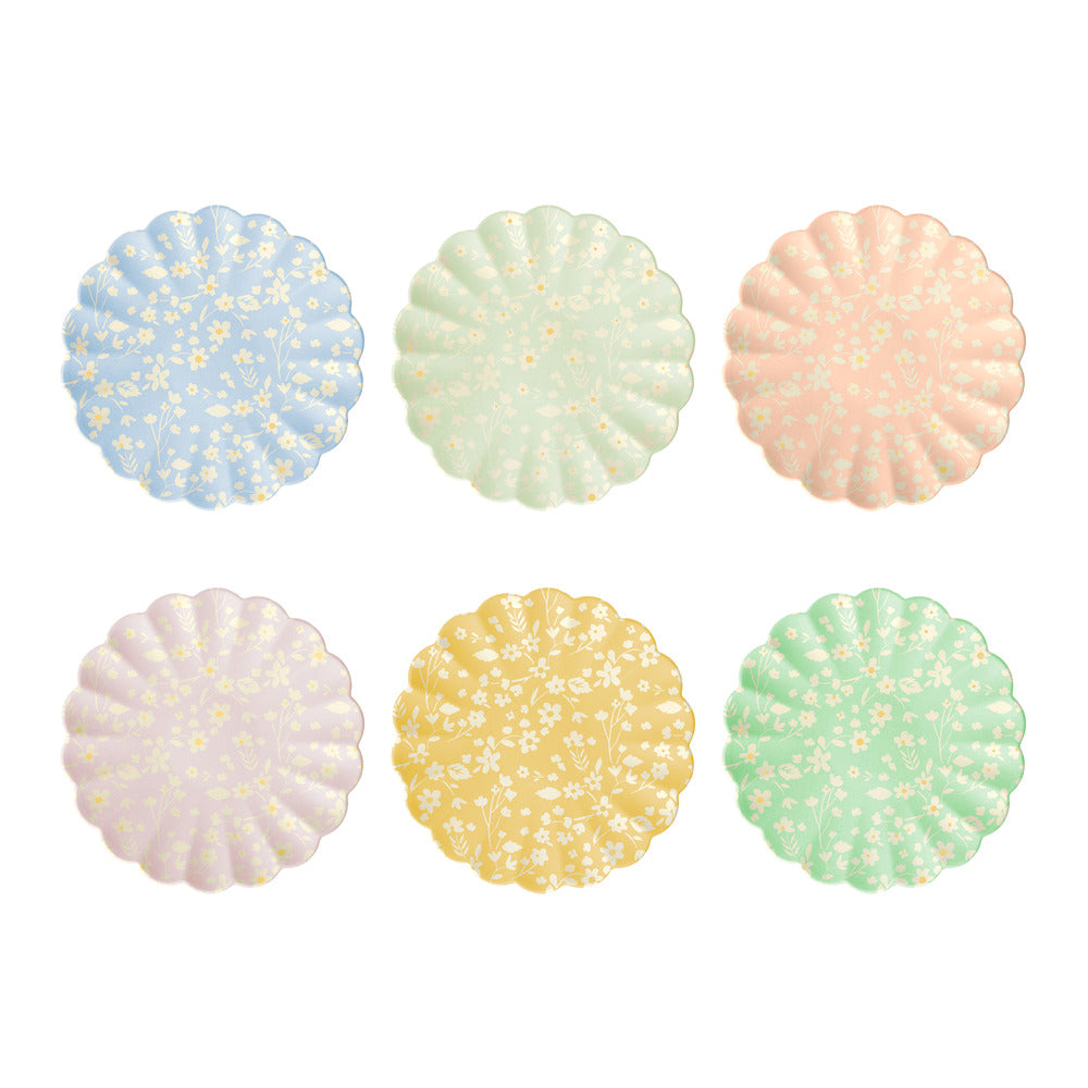 Platos de fibra de bambú flores - pequeños