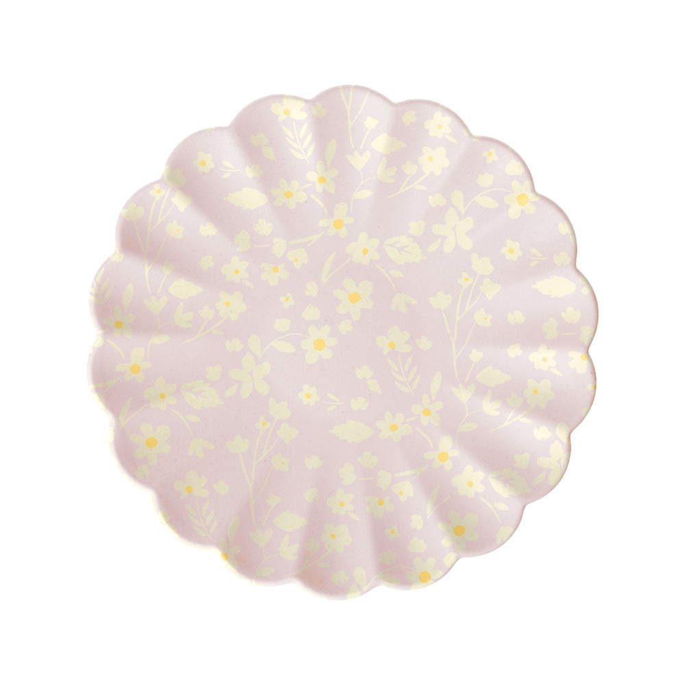 Platos de fibra de bambú flores - pequeños