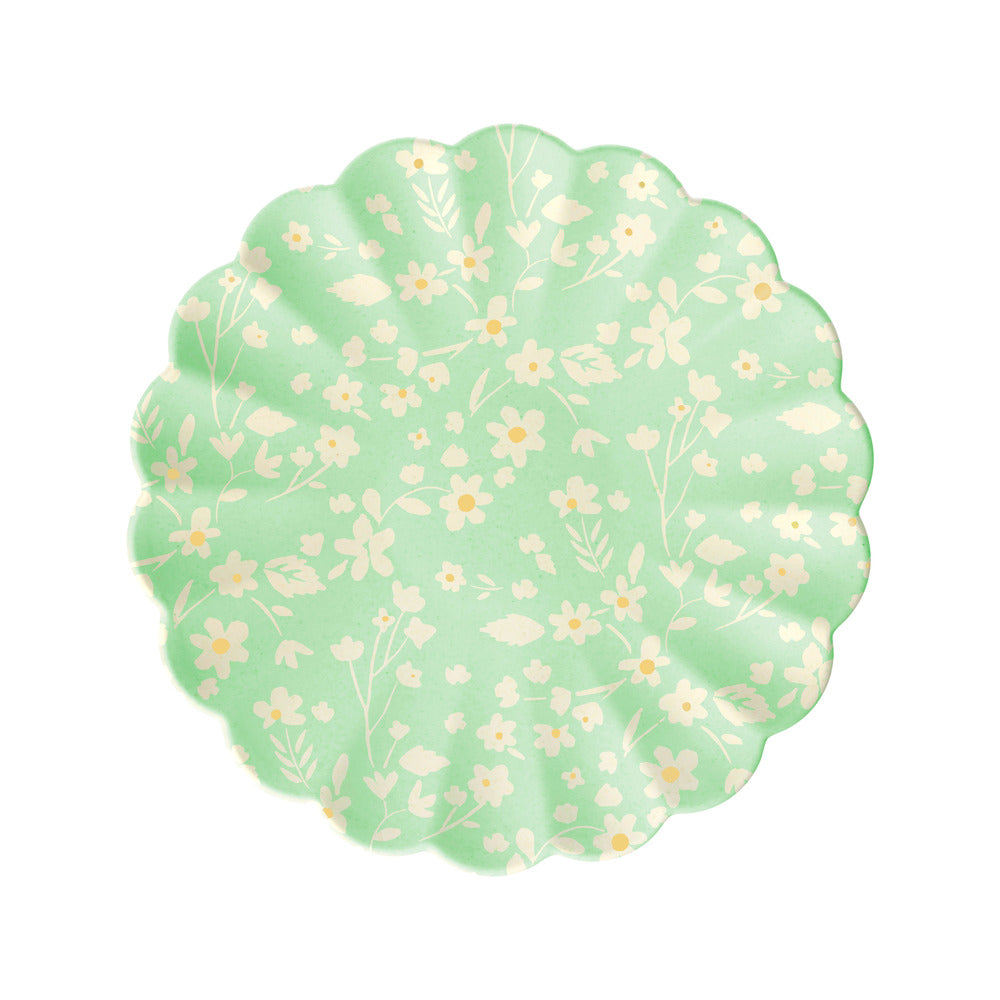 Platos de fibra de bambú flores - pequeños