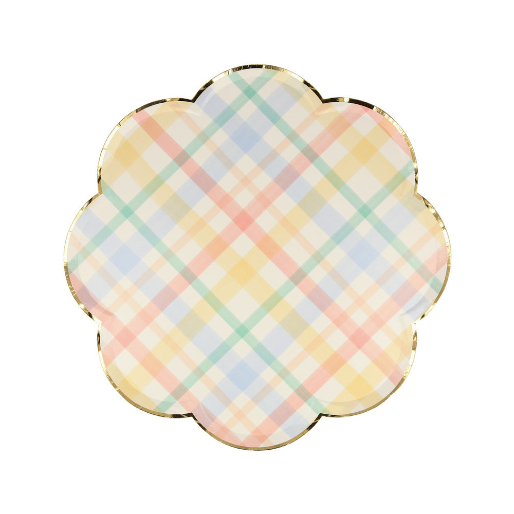 Platos cuadrillé de primavera - medianos
