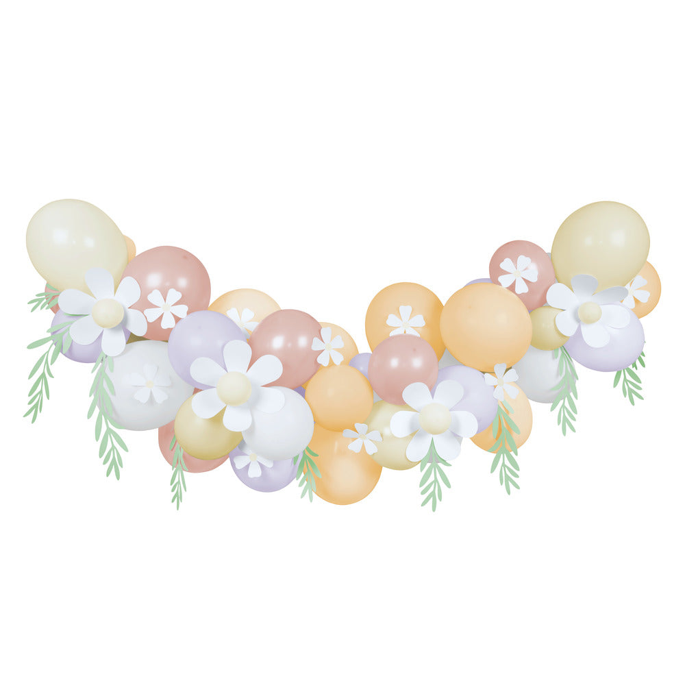 Guirnalda de globos verde con hojas y tiritas – Que linda es mi Fiesta