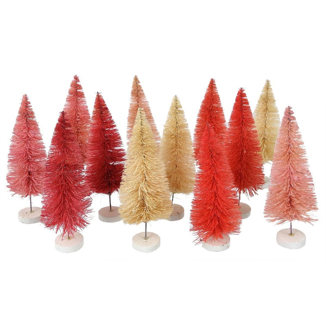 Set 12 árboles de rafia 13.5 cm - rosado