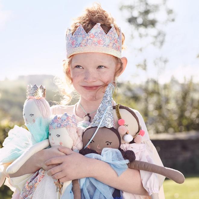 Corona - flores Liberty con perlas