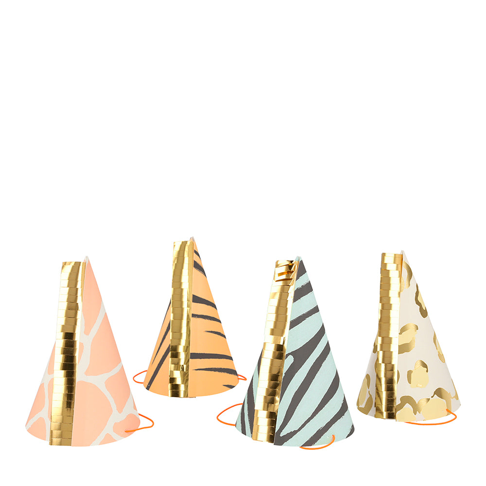 Gorros de cumpleaños - animal print