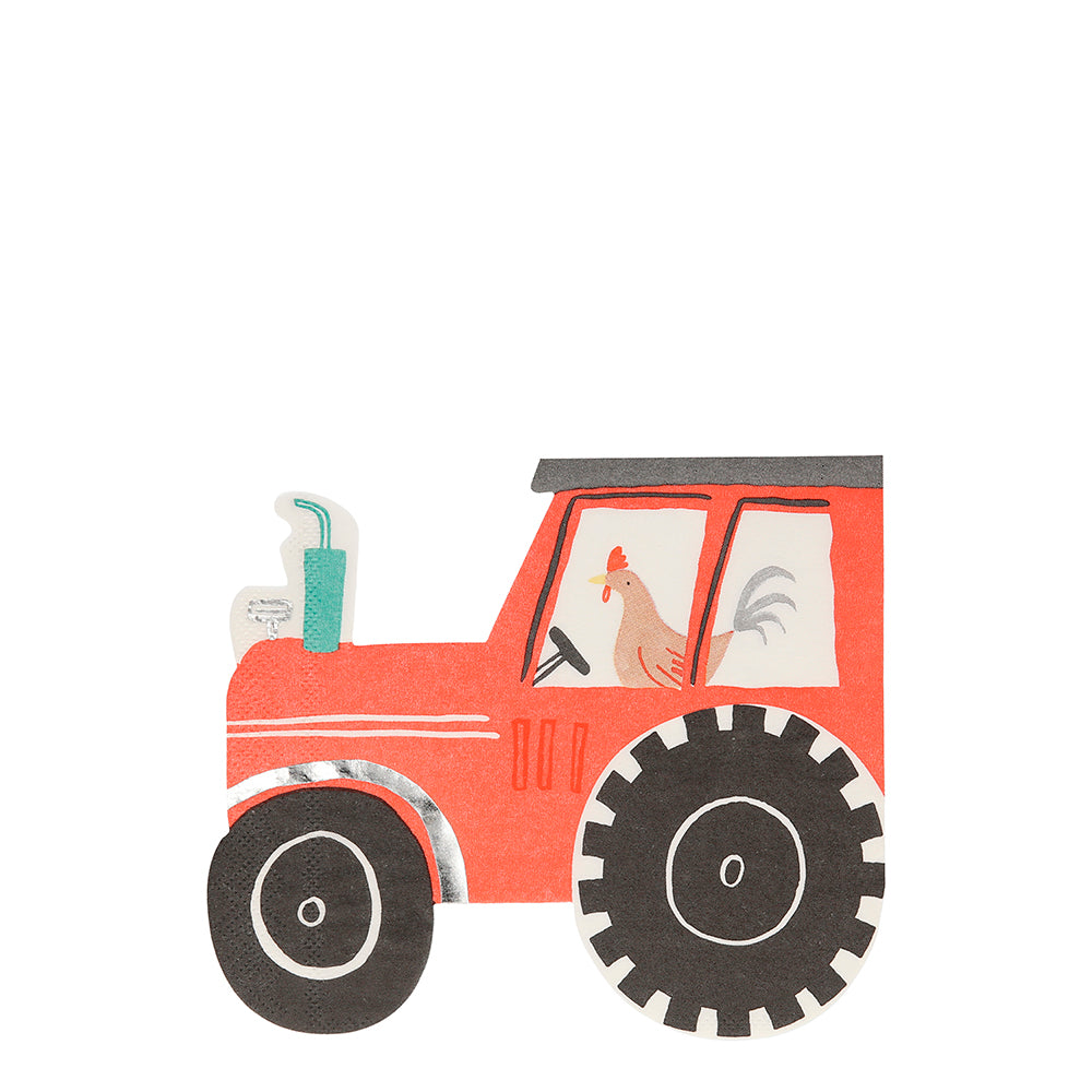 Servilletas con forma de tractor