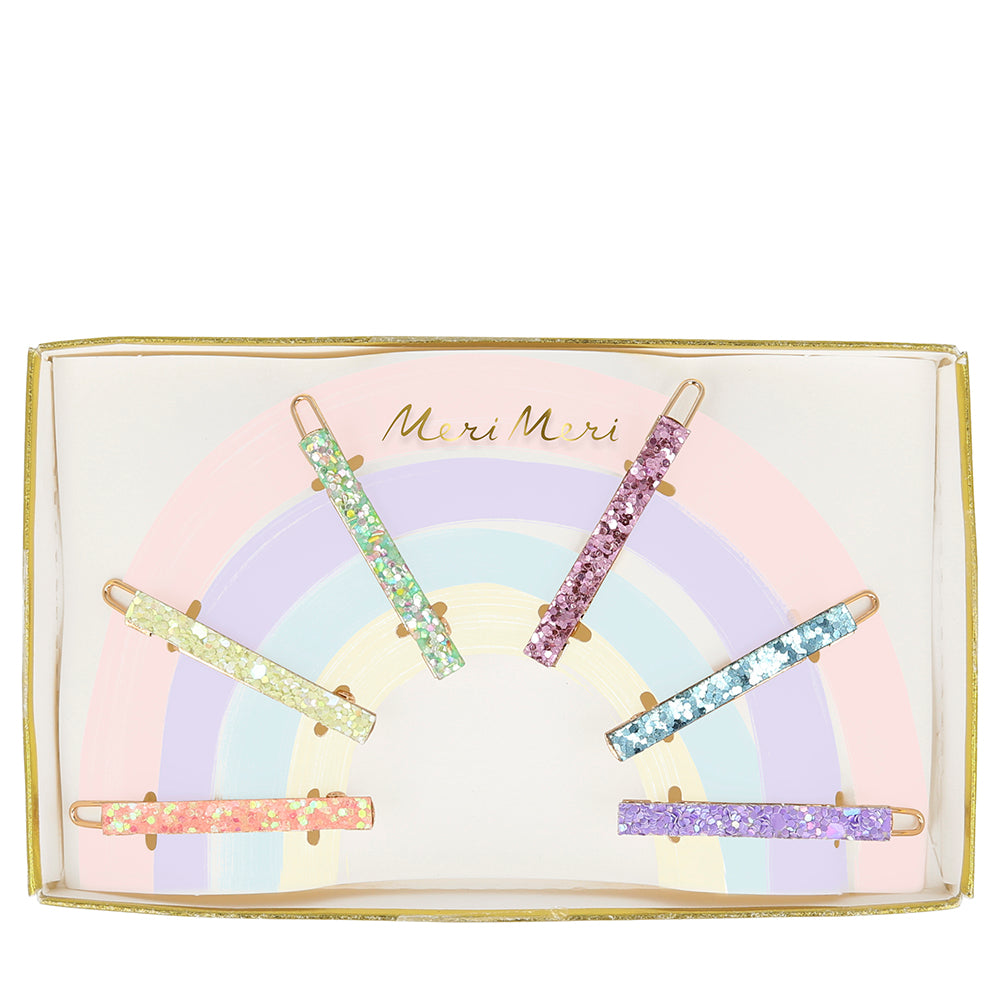 Pinzas - arcoiris glitter