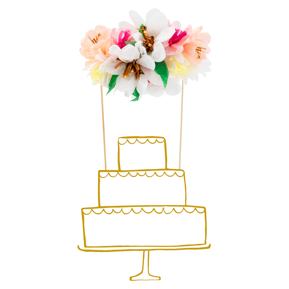 Topper para torta - Ramo de flores