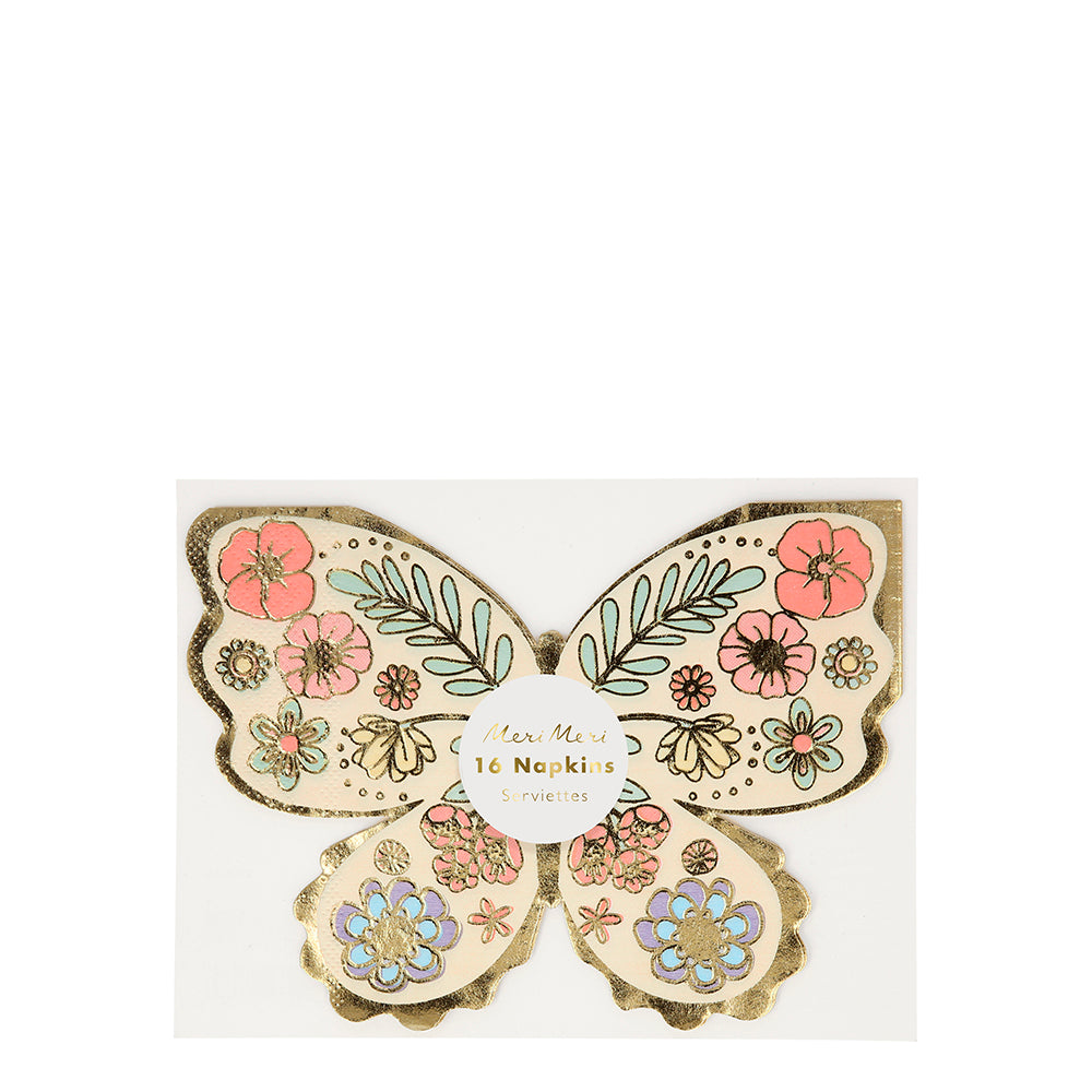 Servilletas con forma de mariposas florales