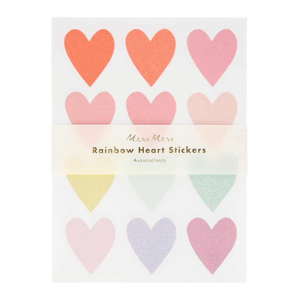 Hojas de stickers - corazones glitter