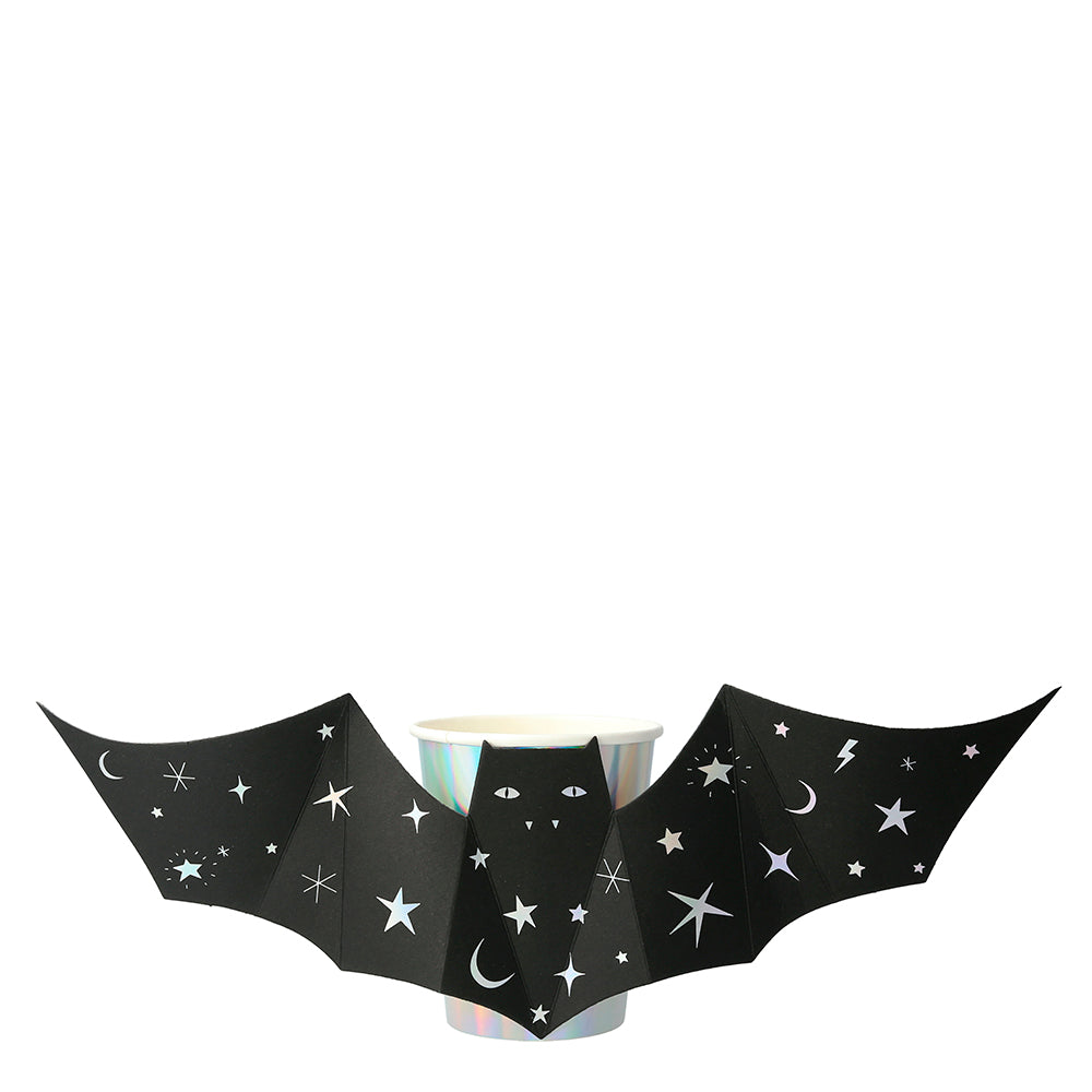 Vasos con funda murciélago negro