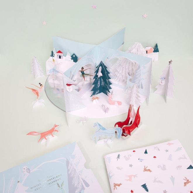 Calendario de adviento - Escena de Navidad de papel