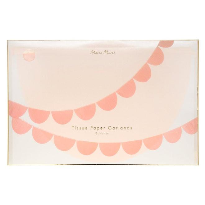 Guirnalda semicírculos gigantes papel de seda - rosado