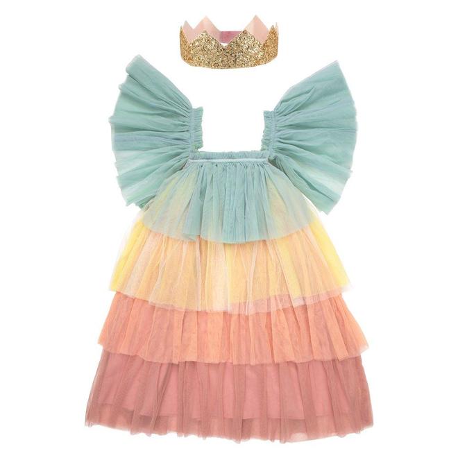 Disfraz - Vestido capas arcoiris pastel (2 tallas disponibles)