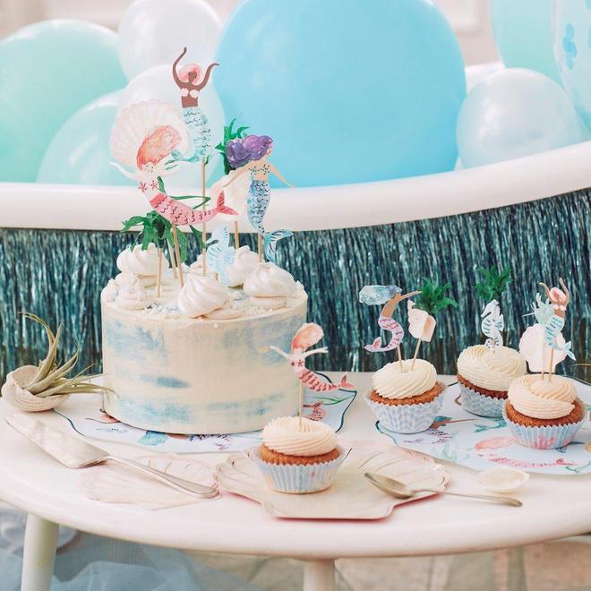 Kit para cupcakes Sirenas nadando