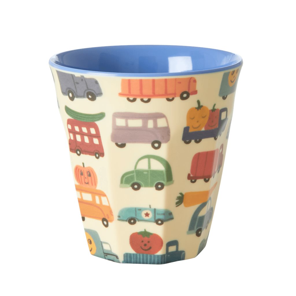 Vaso de melamina - autos con interior celeste