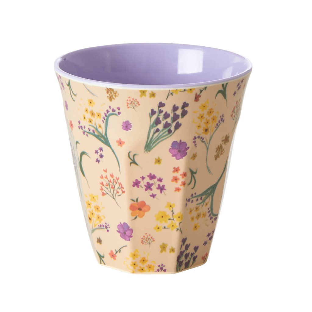 Vaso de melamina - flores silvestres con interior lavanda